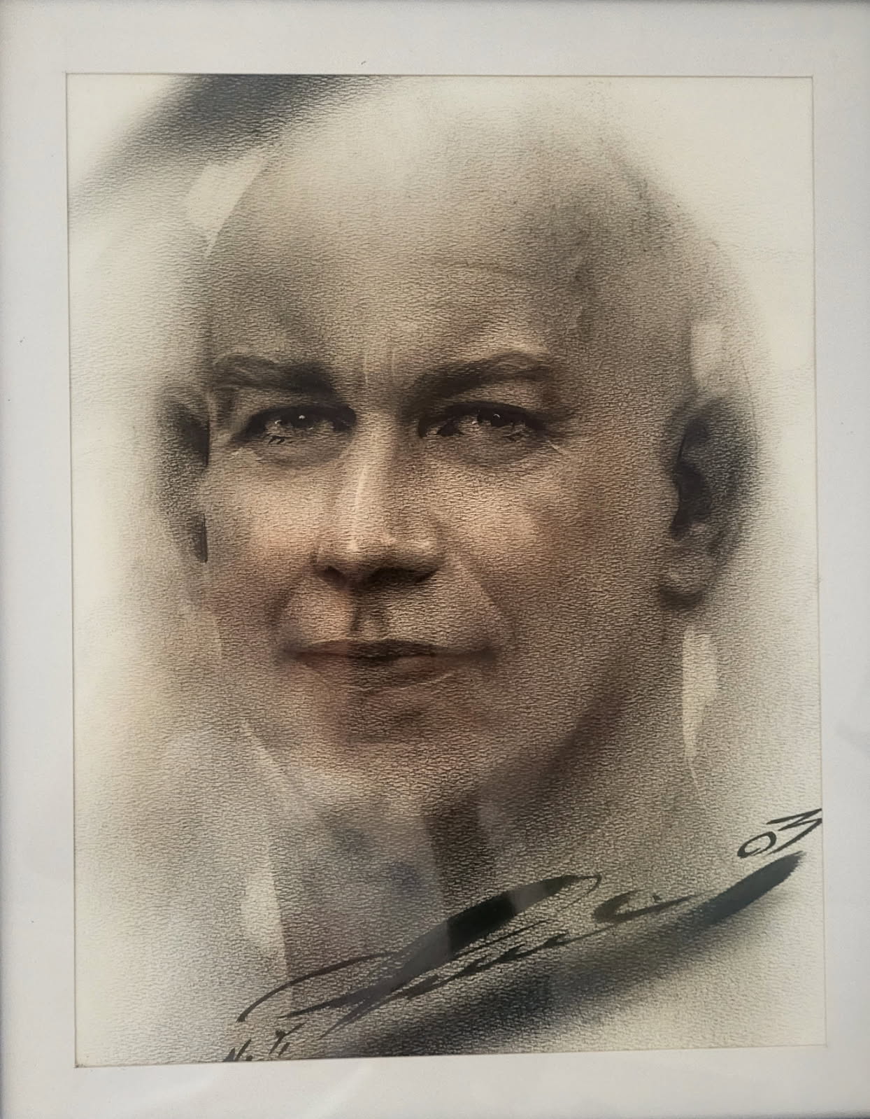 Detailed monochrome self portrait of David Jung