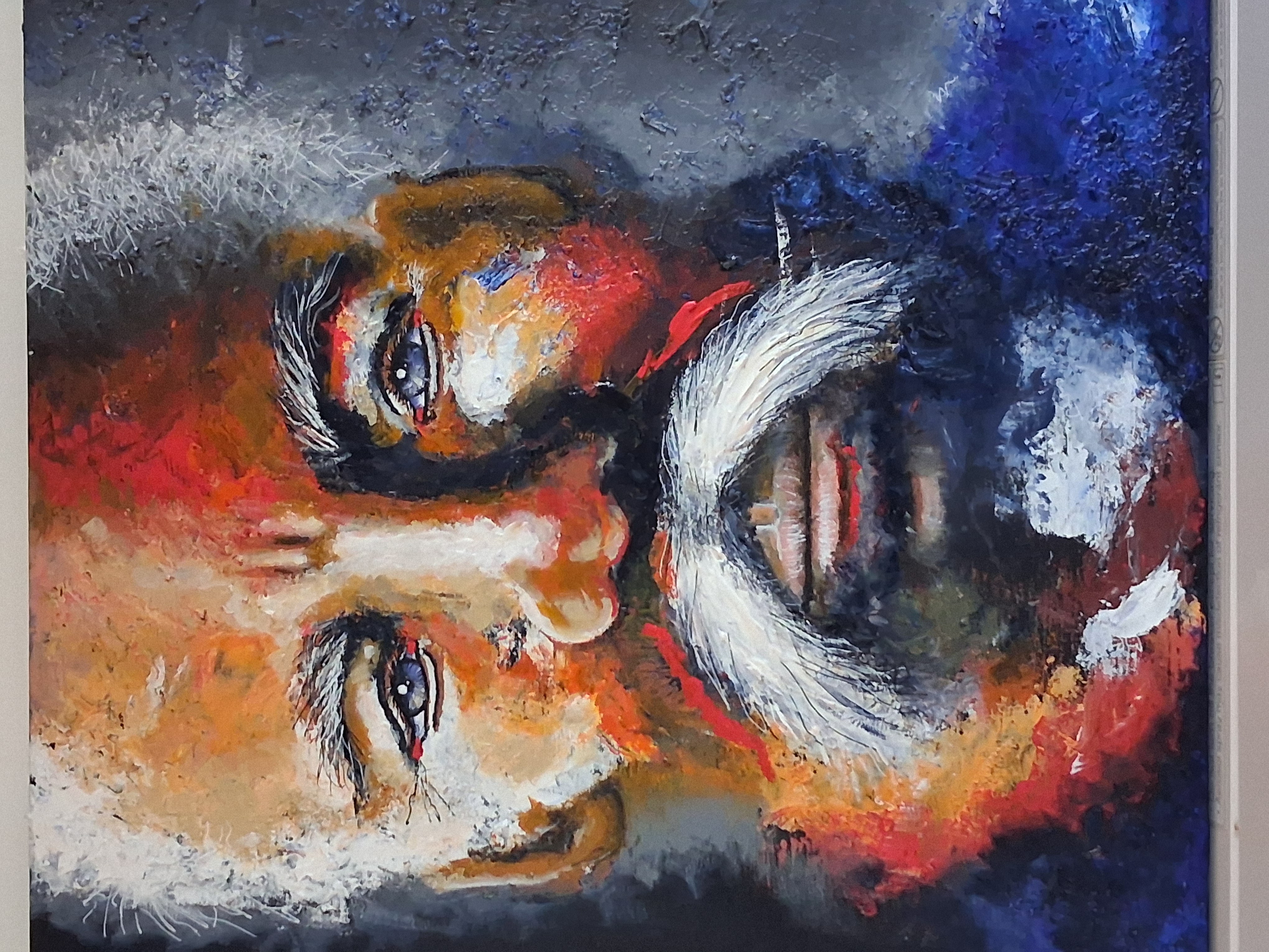 Expressive close-up portrait of a bearded man
